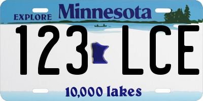 MN license plate 123LCE