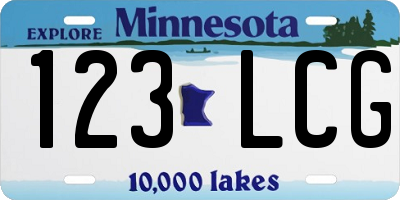 MN license plate 123LCG