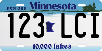 MN license plate 123LCI