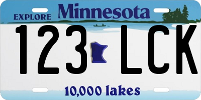 MN license plate 123LCK