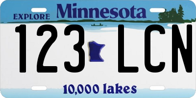 MN license plate 123LCN