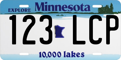 MN license plate 123LCP