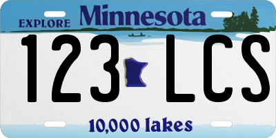 MN license plate 123LCS