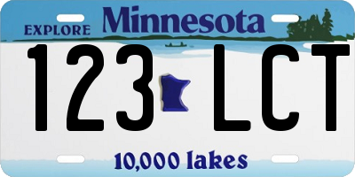 MN license plate 123LCT