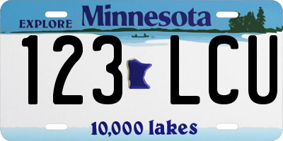 MN license plate 123LCU
