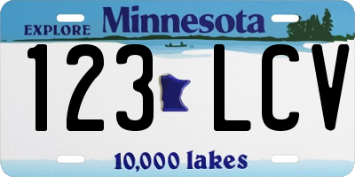 MN license plate 123LCV