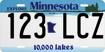 MN license plate 123LCZ