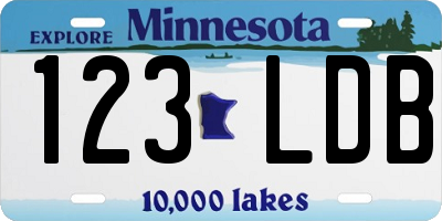 MN license plate 123LDB