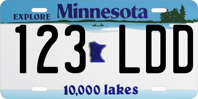 MN license plate 123LDD