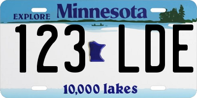 MN license plate 123LDE