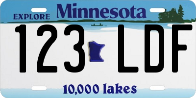 MN license plate 123LDF