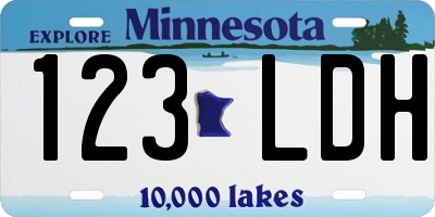 MN license plate 123LDH