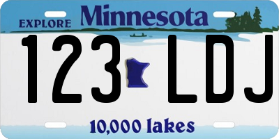 MN license plate 123LDJ