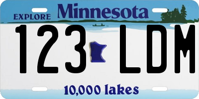 MN license plate 123LDM