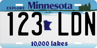 MN license plate 123LDN
