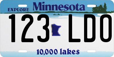 MN license plate 123LDO