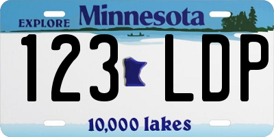 MN license plate 123LDP