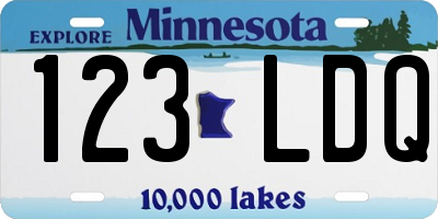 MN license plate 123LDQ