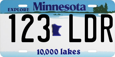MN license plate 123LDR