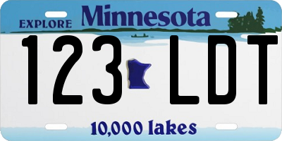 MN license plate 123LDT