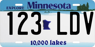 MN license plate 123LDV