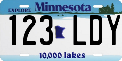 MN license plate 123LDY