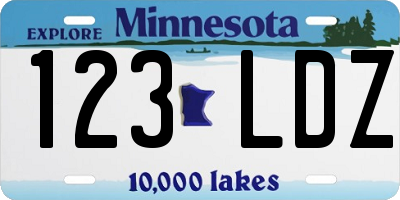 MN license plate 123LDZ