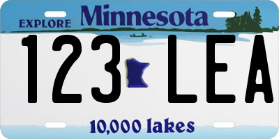 MN license plate 123LEA