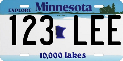MN license plate 123LEE