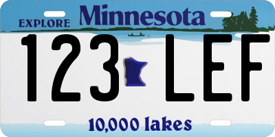 MN license plate 123LEF