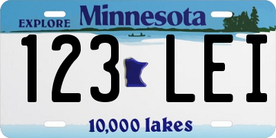 MN license plate 123LEI