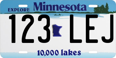 MN license plate 123LEJ