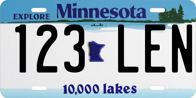 MN license plate 123LEN
