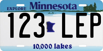 MN license plate 123LEP