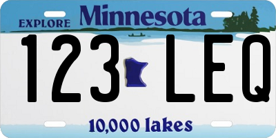 MN license plate 123LEQ