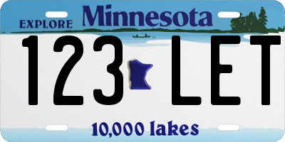 MN license plate 123LET