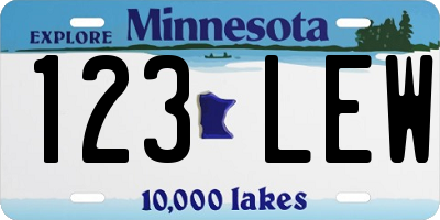 MN license plate 123LEW