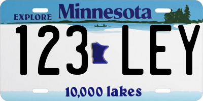 MN license plate 123LEY