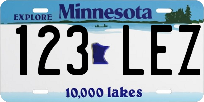 MN license plate 123LEZ