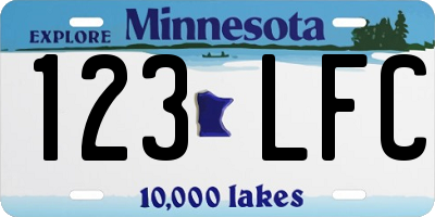 MN license plate 123LFC