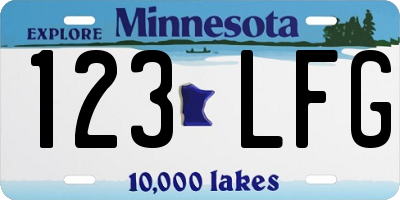MN license plate 123LFG