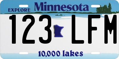 MN license plate 123LFM