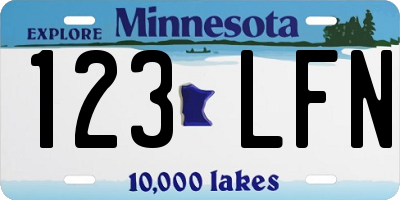 MN license plate 123LFN
