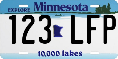 MN license plate 123LFP