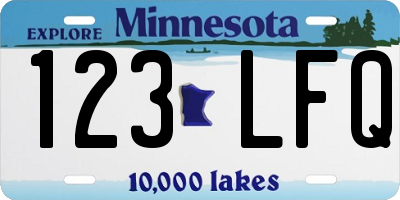 MN license plate 123LFQ
