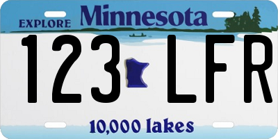MN license plate 123LFR