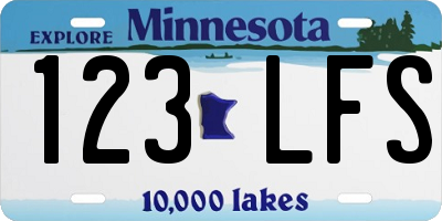 MN license plate 123LFS