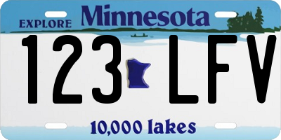 MN license plate 123LFV
