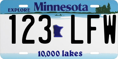 MN license plate 123LFW