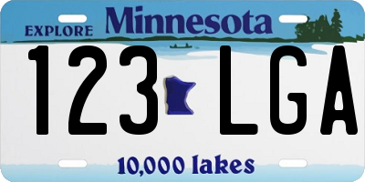 MN license plate 123LGA